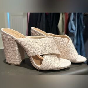 Cute beachy heels for sale. Like new